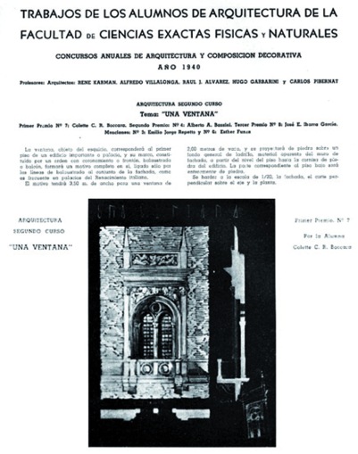 Colette Boccara. Revista de Arquitectura - Año XXVI - Nº 238, oct 1940, p.602 y 604.